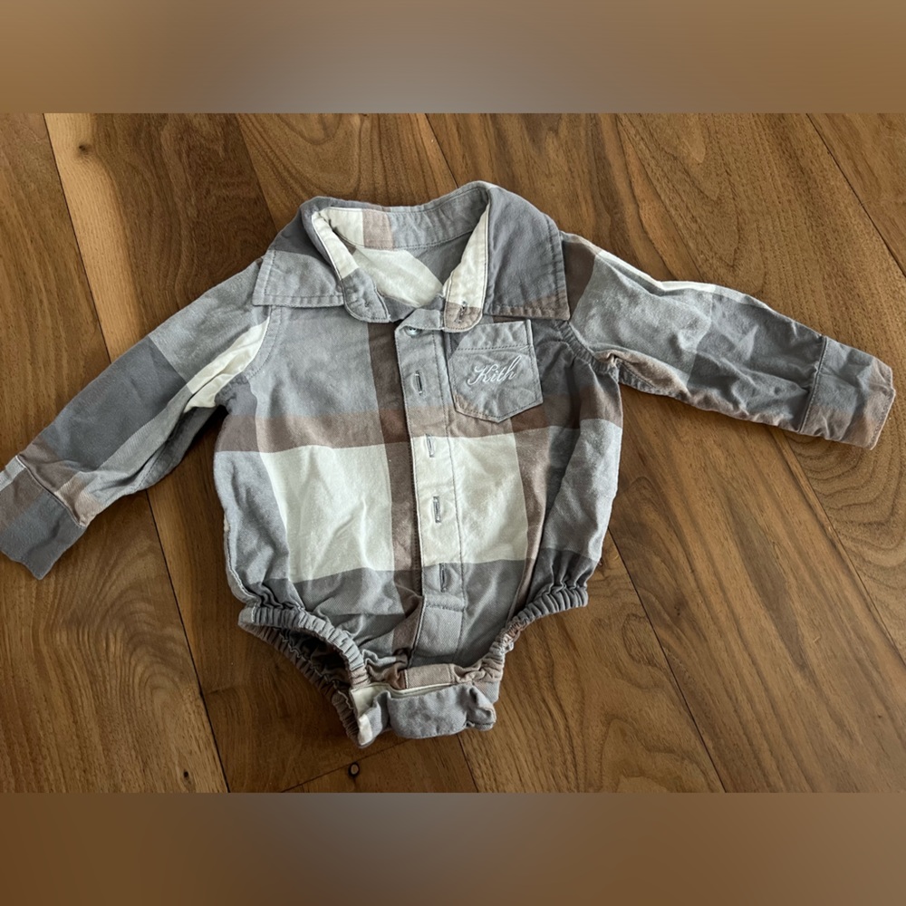 Kith Baby Tops Kith Kids Baby Plaid Long Sleeves Shirt Onesie